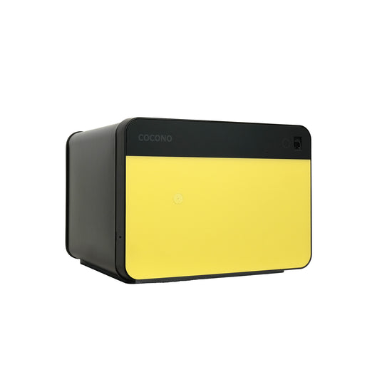 Modern biometric safes in pop colors: Cocono Chroma 20 small safe in Lemon