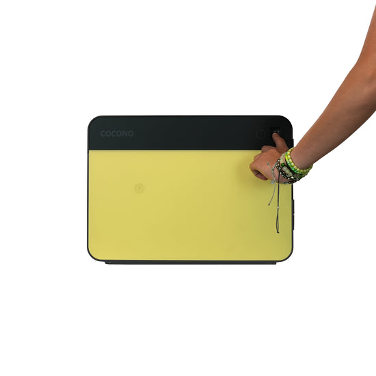 Modern biometric safes in pop colors: Cocono Chroma 20 small safe in Lemon
