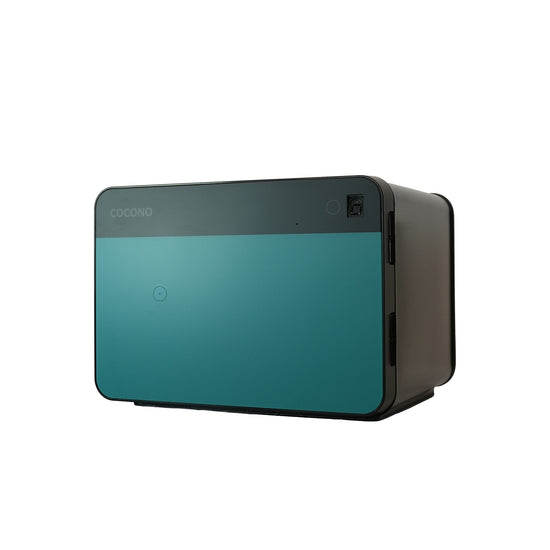 Modern biometric safes in pop colors: Cocono Chroma 20 small safe in Pacific