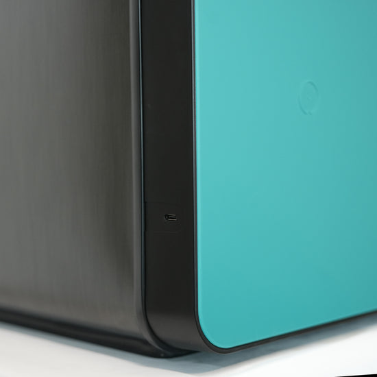 Modern biometric safes in pop colors: Cocono Chroma 20 small safe in Pacific