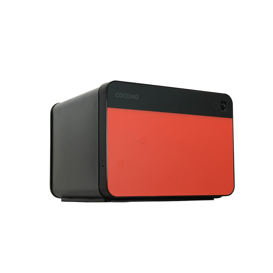 Modern biometric safes in pop colors: Cocono Chroma 20 small safe in Terracotta