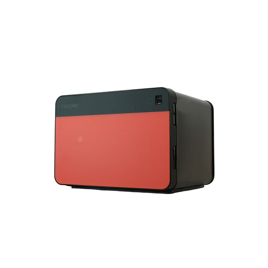 Modern biometric safes in pop colors: Cocono Chroma 20 small safe in Terracotta