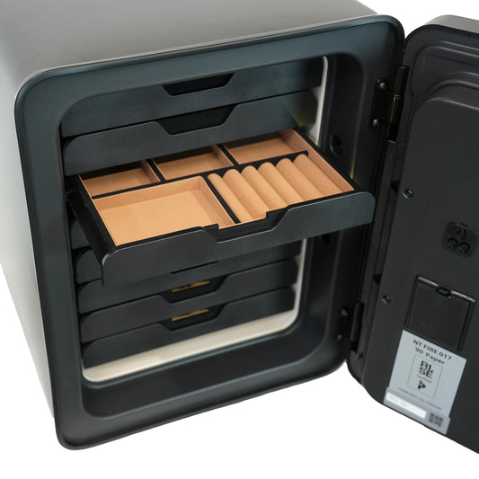 Cocono luxury jewelry safe bundle showing Cocono classic 40 Jewelry safe with drawers.