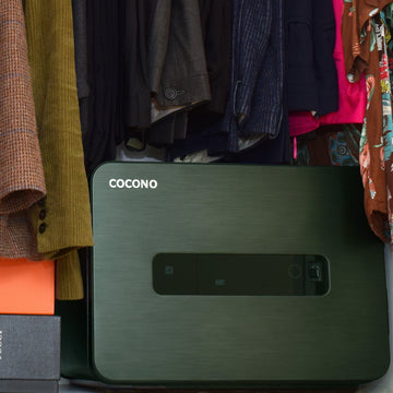 Small fire resistant safe: Olive colored Cocono 20 a modern home closet safe.