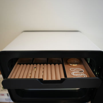 Cocono 20 small safe Jewelry Organizer shown in a compact safe.