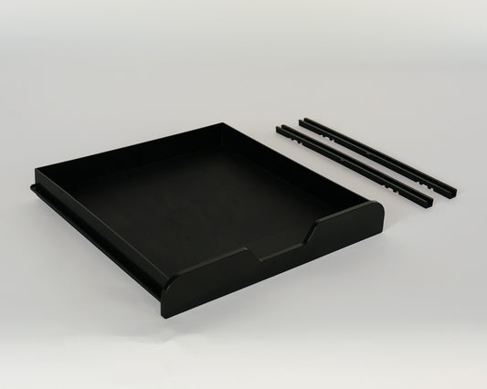 Photo of a drawer and rails that can be added to the Cocono 40 for customization.