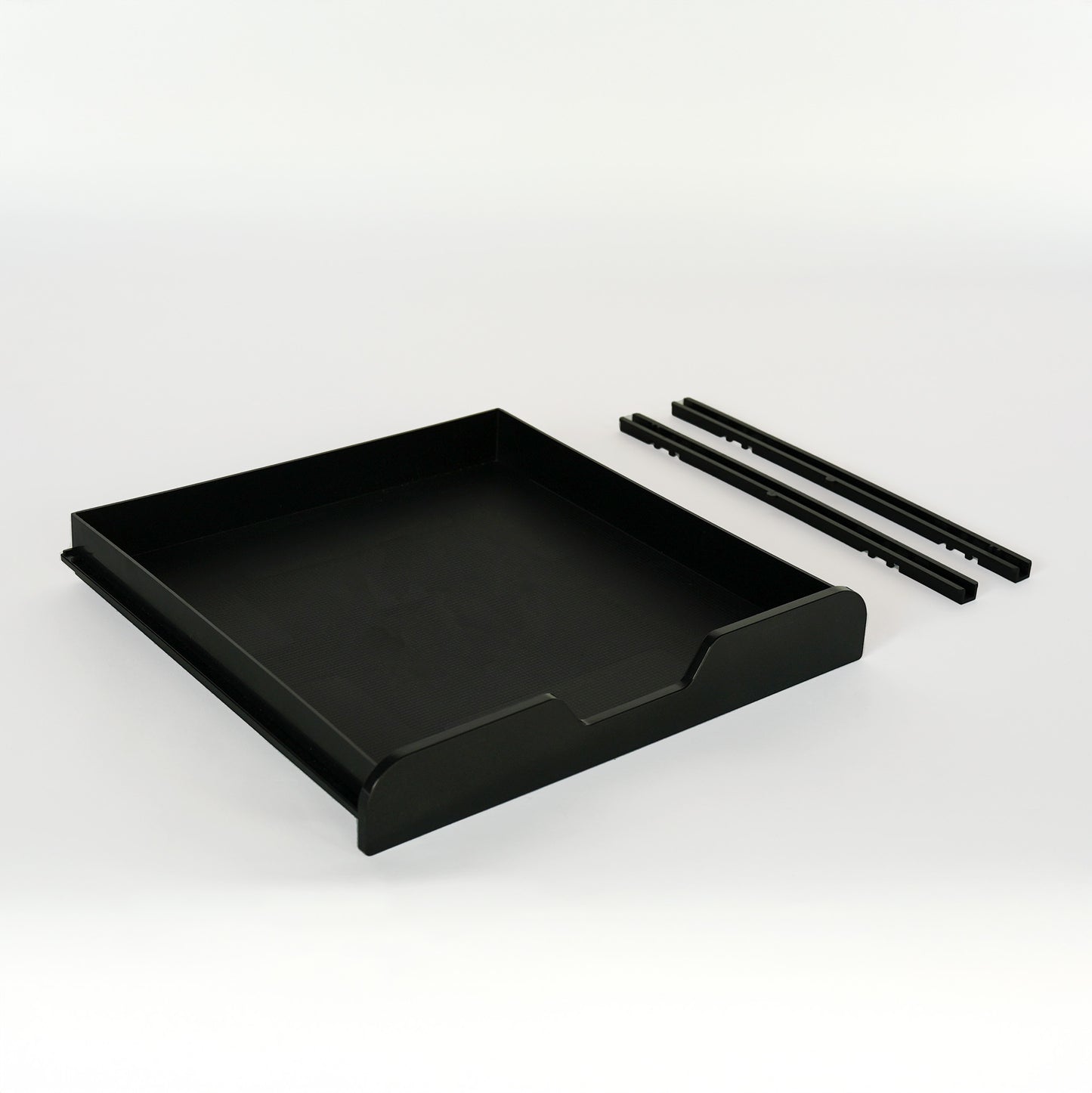 Photo of a drawer and rails that can be added to the Cocono 40 fire resistant safe for customization.