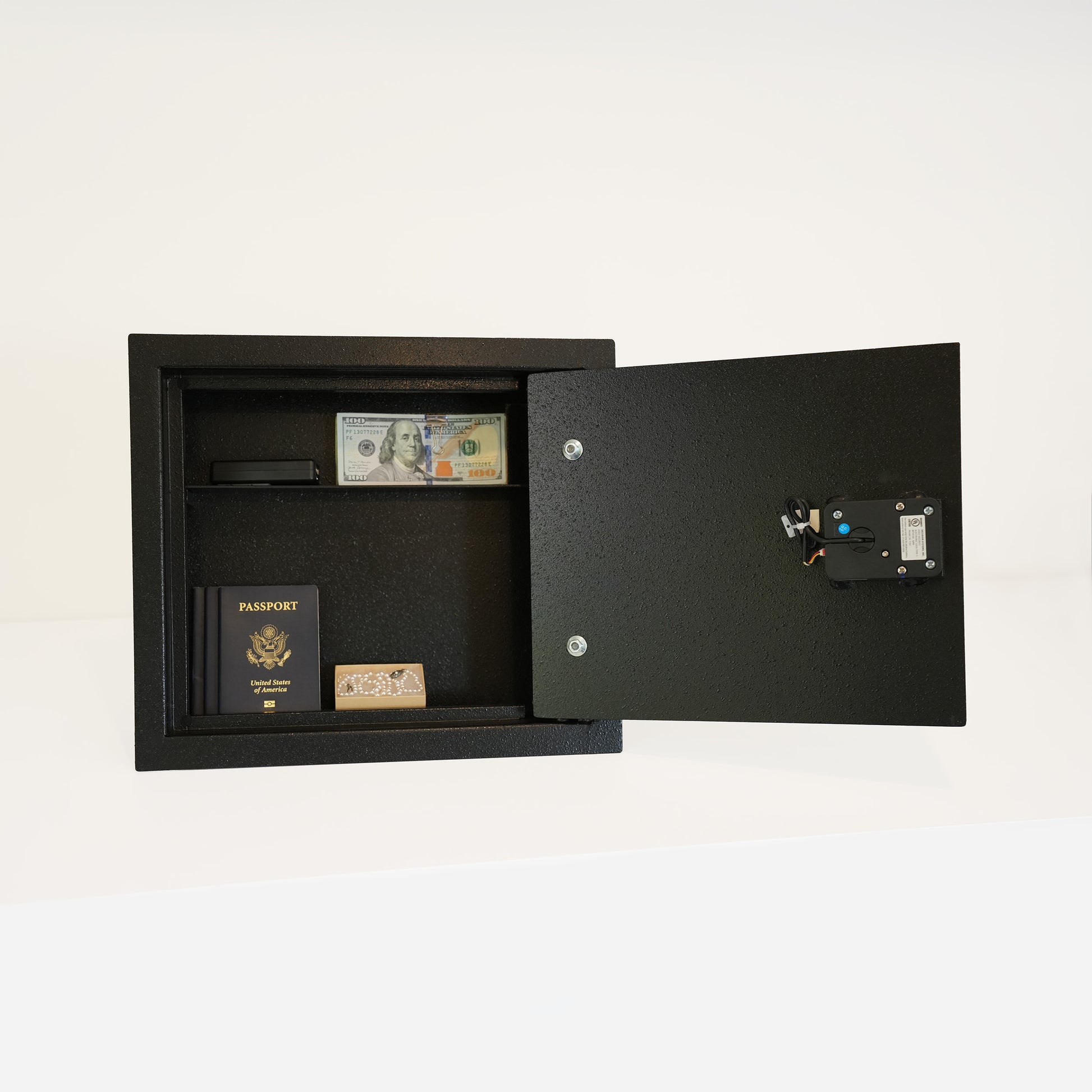 Cocono wall safe to be hidden in wall with cash, passport, jewelry, hard drive