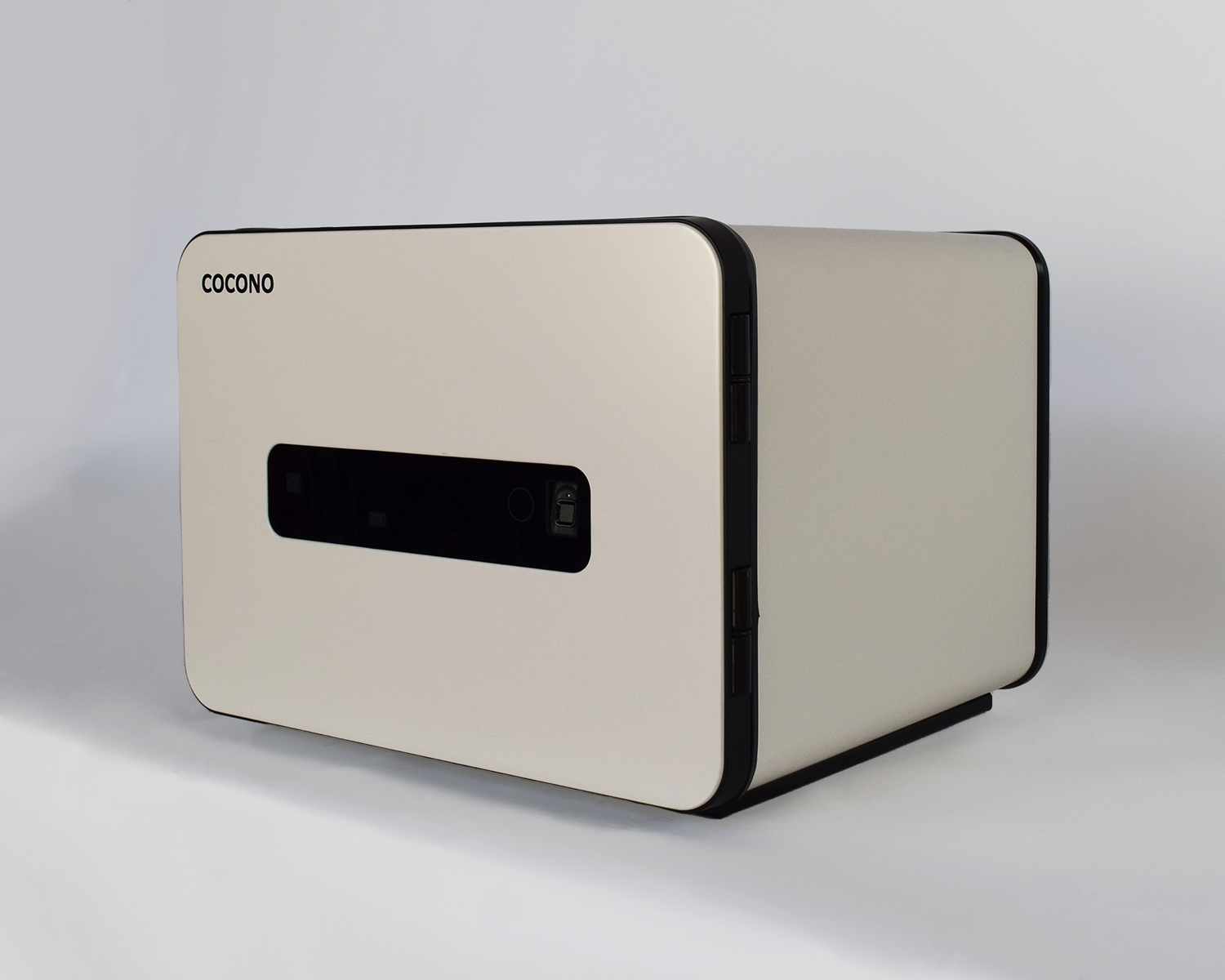 Photo of a modern, compact, white 20 liter Cocono safe for secure storage.