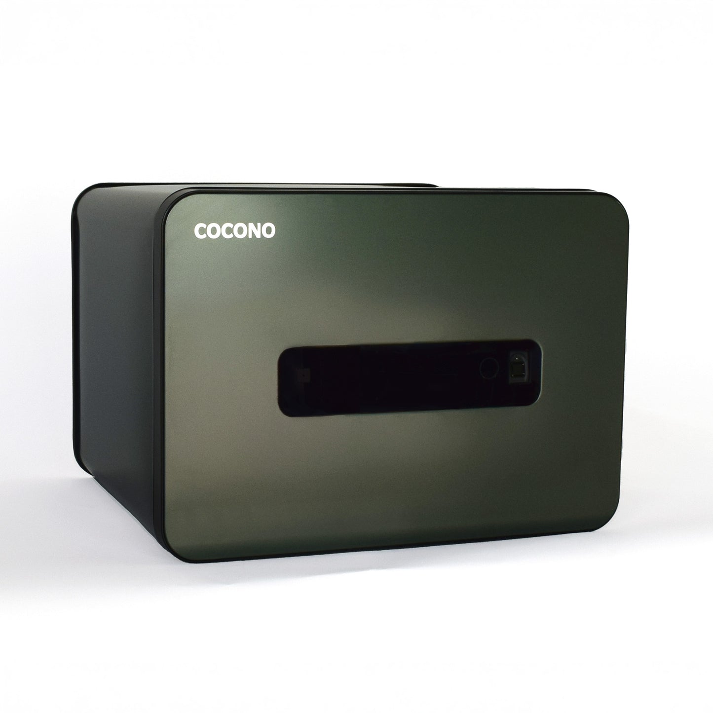 Small fireproof safe: Olive green Cocono 20 small fire resistant safe, biometric safe; perfect for a closet safe, house, or apartment.