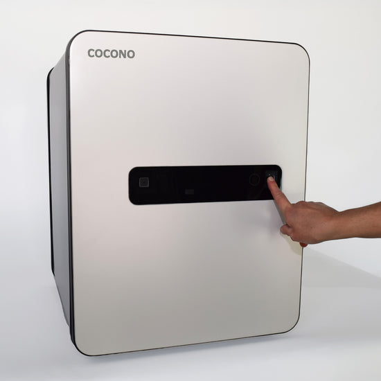 Biometric safe - medium size Ivory white Cocono 40 fire resistant home safe, the ideal fireproof office safe or closet safe.