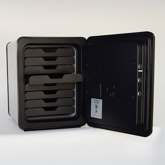 Medium size safe: Ivory Cocono 40 fire resistant home safe with drawers (optional).